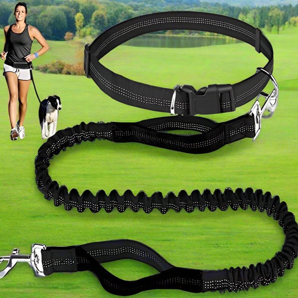 Laisse mains - libres - HandFreeDogLeash™ - Noir - Chien shop