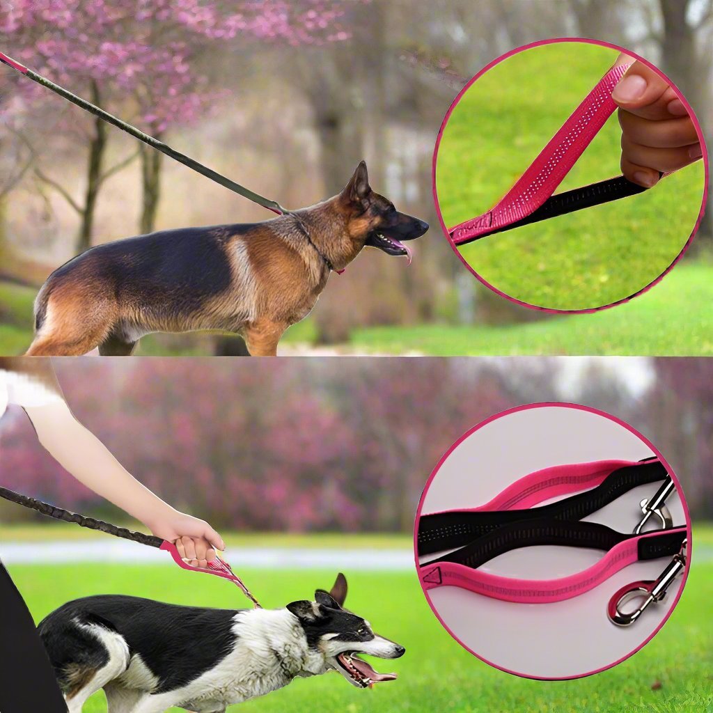 Laisse mains - libres - HandFreeDogLeash™ - Rose - Chien shop