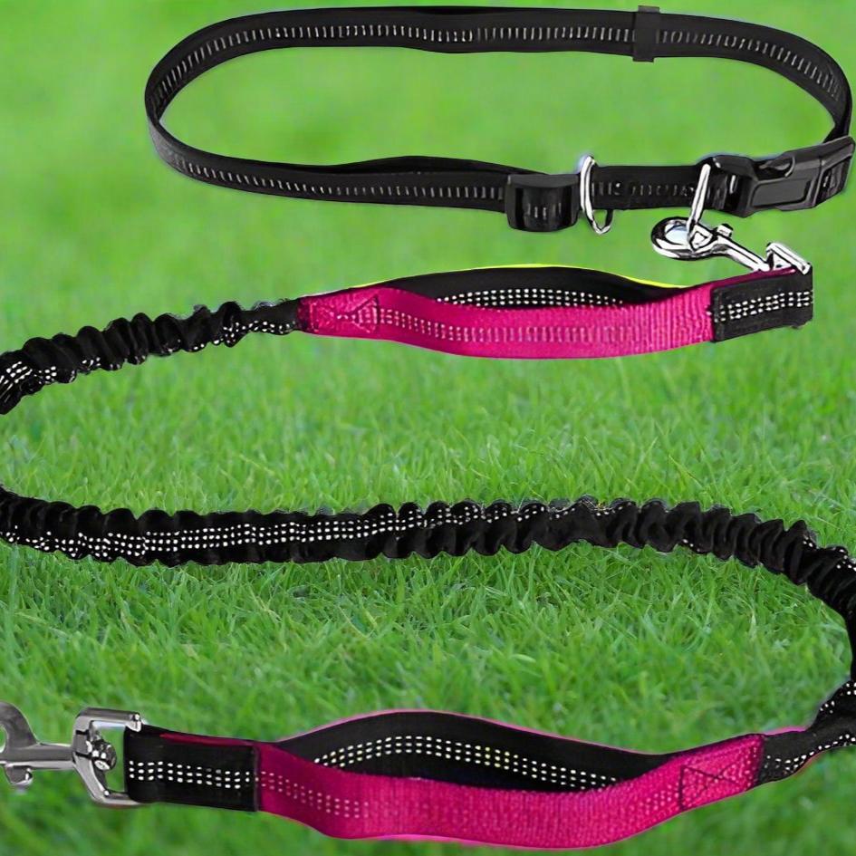 Laisse mains - libres - HandFreeDogLeash™ - Rose - Chien shop